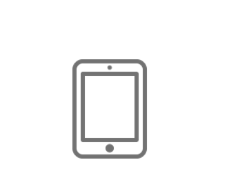 Tablet Abbildung einer hellgrauen Zeichnung in Form eines Tablets auf weißem Hintergrund.